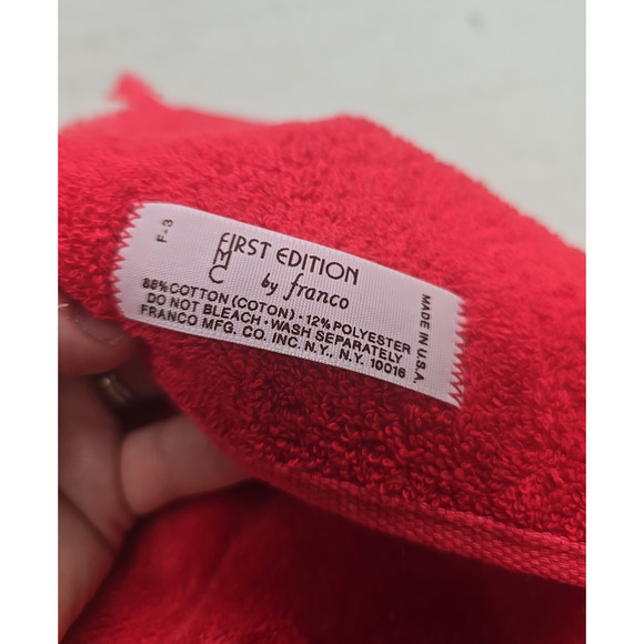 Lot of 2 Vintage Holiday Christmas Snowman Santa Claus Soft Fringe Hand Towels - Picture 5 of 7